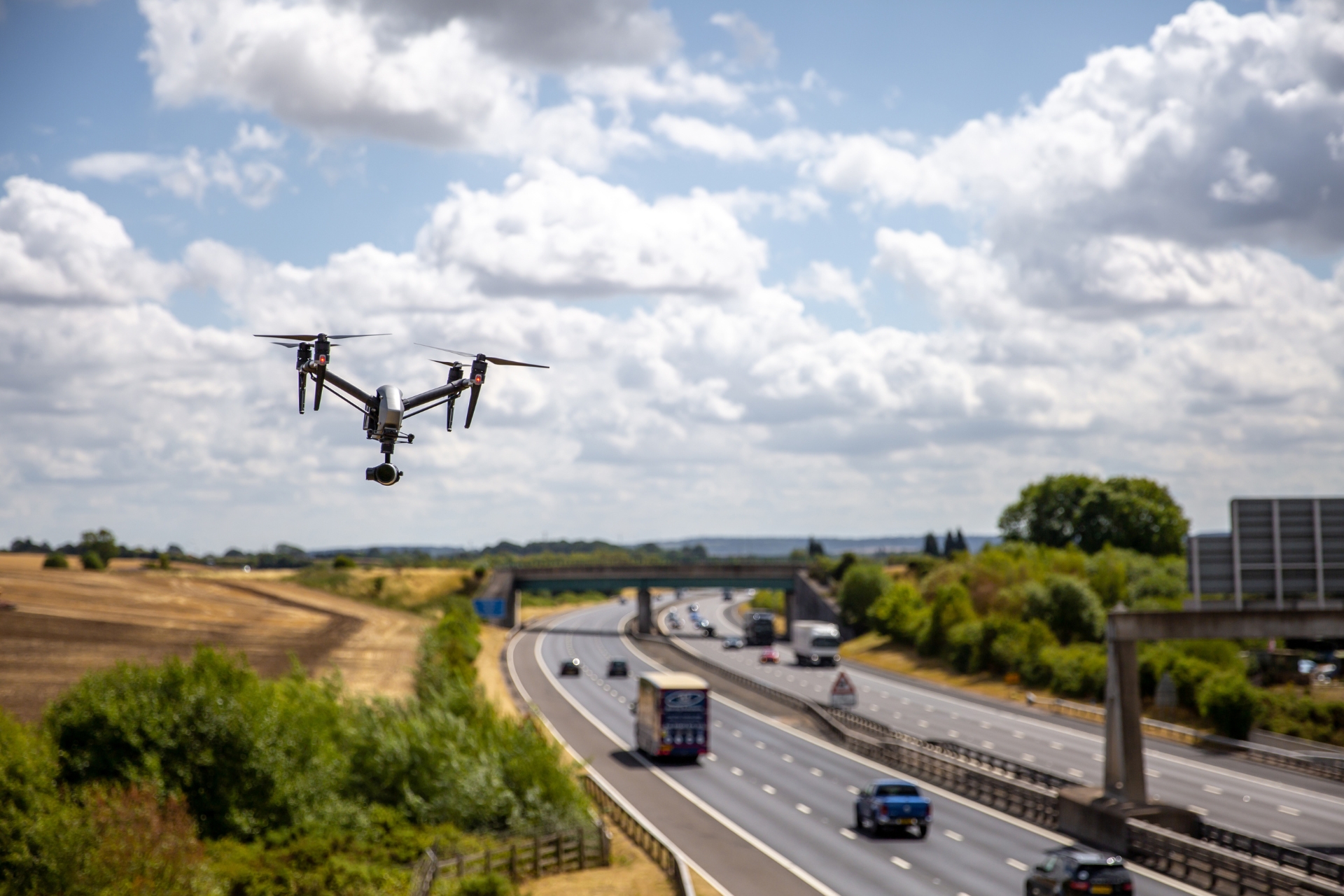 Drone capturing dense imagery of a site for topographic modelling